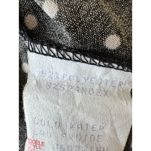 Conrad C Pleated Straps Black V Neck Blouse with White Polka Dots 2X - Picture 8 of 9